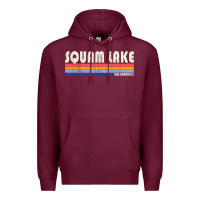 Burgundy Vintage 70S 80S Style Squam Lake Nh Premium Hoodie - lanVoArt