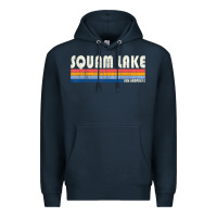 Navy Vintage 70S 80S Style Squam Lake Nh Premium Hoodie - lanVoArt