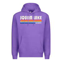 Purple Vintage 70S 80S Style Squam Lake Nh Premium Hoodie - lanVoArt