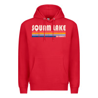 Red Vintage 70S 80S Style Squam Lake Nh Premium Hoodie - lanVoArt