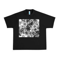 Black black and white floral Urban Heavy Tee - TumblerDesignByShophia