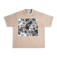 French Oak black and white floral Urban Heavy Tee - TumblerDesignByShophia