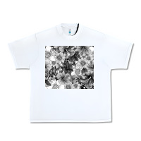 White black and white floral Urban Heavy Tee - TumblerDesignByShophia