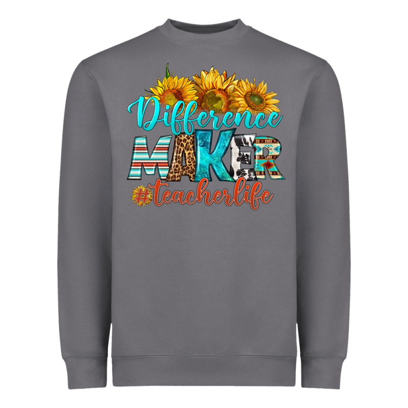 Difference Maker Teacher Life Heavyweight Sweatshirt by BundleAndBundleShop | Teevron