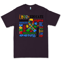 Plum autism awareness typography Premium Tee - Artiststas