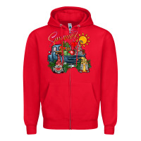 Red summer gnomes  truck Zipper Hoodie - CowhideDigitalArt