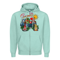 Seafoam summer gnomes  truck Zipper Hoodie - CowhideDigitalArt