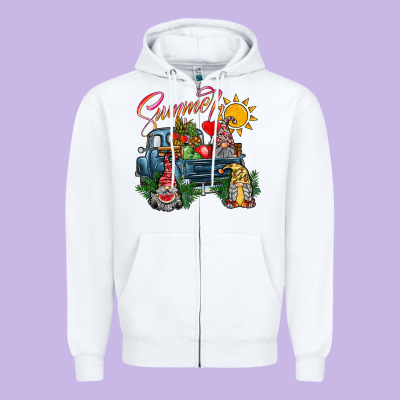 Summer Gnomes  Truck Zipper Hoodie Designed By Cowhidedigitalart