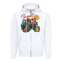 White summer gnomes  truck Zipper Hoodie - CowhideDigitalArt