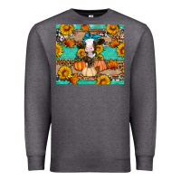 Charcoal Heather Cow fall pumpkin Premium Sweatshirt - Artiststas