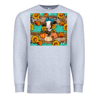 Heather Grey Cow fall pumpkin Premium Sweatshirt - Artiststas