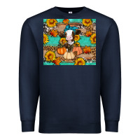 Navy Cow fall pumpkin Premium Sweatshirt - Artiststas