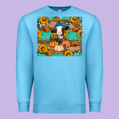 Cow Fall Pumpkin Premium Sweatshirt Designed By Artiststas
