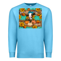 Ocean Blue Cow fall pumpkin Premium Sweatshirt - Artiststas