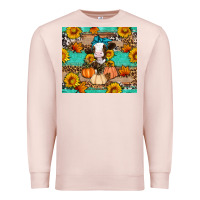 Pale Pink Cow fall pumpkin Premium Sweatshirt - Artiststas