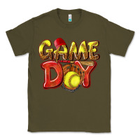 Army Green Game Day Softball Classic Tee - NancyCooperArtShop