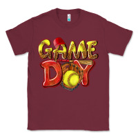 Burgundy Game Day Softball Classic Tee - NancyCooperArtShop