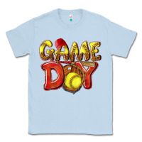 Dusty Blue Game Day Softball Classic Tee - NancyCooperArtShop
