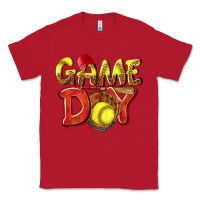 Red Game Day Softball Classic Tee - NancyCooperArtShop