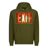 Army Green exit sign   hippie Premium Hoodie - lanVoArt