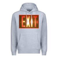Heather Grey exit sign   hippie Premium Hoodie - lanVoArt