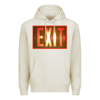 Oatmeal Heather exit sign   hippie Premium Hoodie - lanVoArt