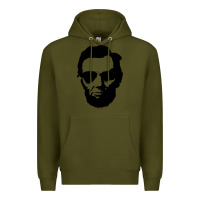 Army Green cool abe lincoln with aviator sunglasses black Premium Hoodie - lanVoArt