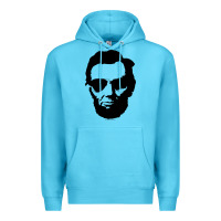 Ocean Blue cool abe lincoln with aviator sunglasses black Premium Hoodie - lanVoArt