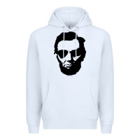 White cool abe lincoln with aviator sunglasses black Premium Hoodie - lanVoArt