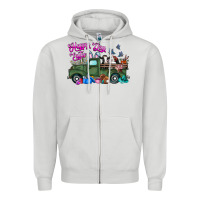 Dove Grey happy easter day truck Zipper Hoodie - CowhideDigitalArt