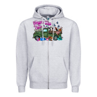 Heather Grey happy easter day truck Zipper Hoodie - CowhideDigitalArt