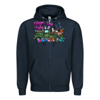 Navy happy easter day truck Zipper Hoodie - CowhideDigitalArt
