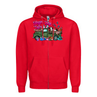 Red happy easter day truck Zipper Hoodie - CowhideDigitalArt