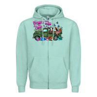 Seafoam happy easter day truck Zipper Hoodie - CowhideDigitalArt