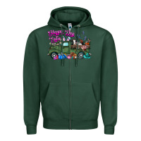 Sports Green happy easter day truck Zipper Hoodie - CowhideDigitalArt
