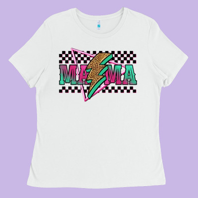 Mama Techno Lightning Bolt Ladies Tee Designed By Jasminsmagicworld