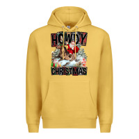 Antique Gold Howdy Christmas Rodeo Santa Premium Hoodie - FaDigitalArtStudio