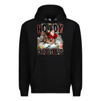 Black Howdy Christmas Rodeo Santa Premium Hoodie - FaDigitalArtStudio