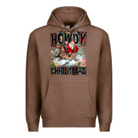 Chestnut Howdy Christmas Rodeo Santa Premium Hoodie - FaDigitalArtStudio