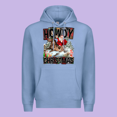 Howdy Christmas Rodeo Santa Premium Hoodie Designed By Fadigitalartstudio