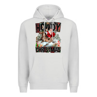 Dove Grey Howdy Christmas Rodeo Santa Premium Hoodie - FaDigitalArtStudio
