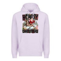 Lilac Howdy Christmas Rodeo Santa Premium Hoodie - FaDigitalArtStudio