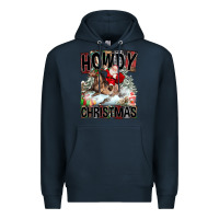 Navy Howdy Christmas Rodeo Santa Premium Hoodie - FaDigitalArtStudio