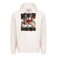Pale Pink Howdy Christmas Rodeo Santa Premium Hoodie - FaDigitalArtStudio
