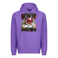 Purple Howdy Christmas Rodeo Santa Premium Hoodie - FaDigitalArtStudio