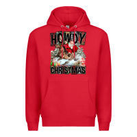 Red Howdy Christmas Rodeo Santa Premium Hoodie - FaDigitalArtStudio