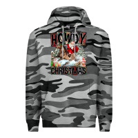 Slate Camo Howdy Christmas Rodeo Santa Premium Hoodie - FaDigitalArtStudio