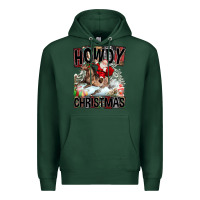 Sports Green Howdy Christmas Rodeo Santa Premium Hoodie - FaDigitalArtStudio