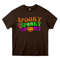 Chocolate Brown spooky with lightning bolt Heavy Core Tee - BundleAndBundleShop