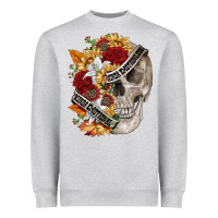 Heather Grey skull kinda emotionless kinda emotional Heavyweight Sweatshirt - FaDigitalArtStudio